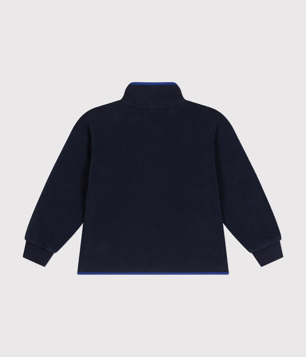 Boy's daytime fleece jacket with a zip blue