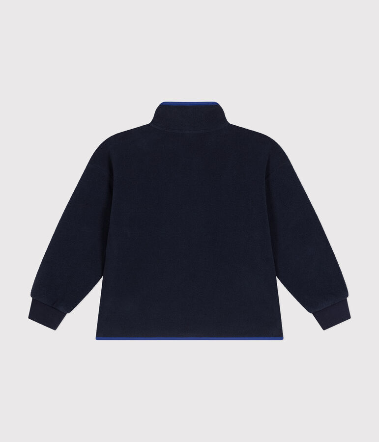 Boy's daytime fleece jacket with a zip blue