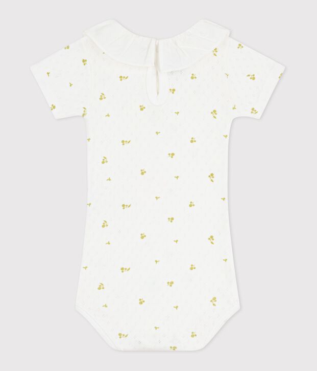 Babies' floral print cotton body white/green