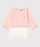 Babies' Fleece Dress MINOIS pink/MARSHMALLOW white