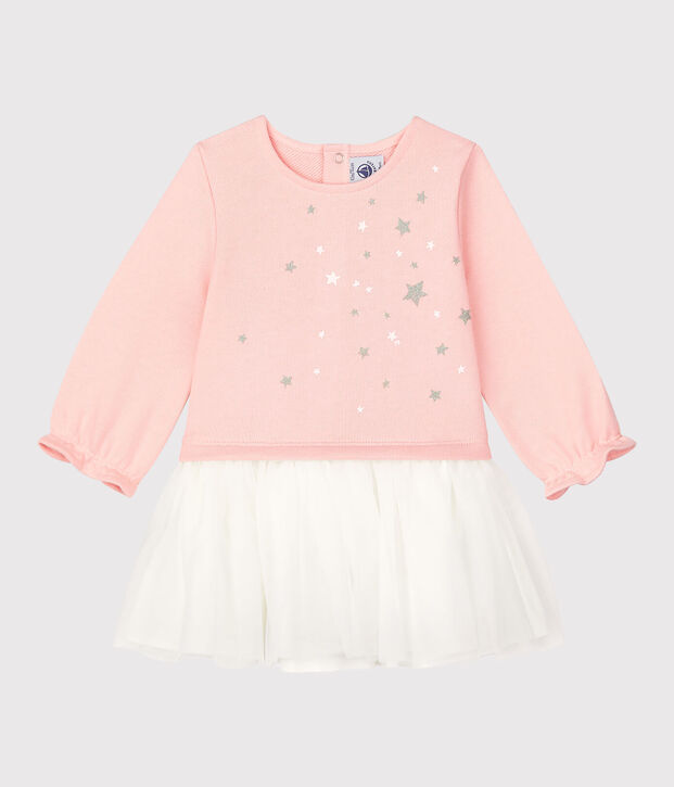 Babies' Fleece Dress pink/white