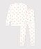 Women's cotton terry pyjamas printed with hearts Ecru/multicolor