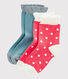Pack of 2 Pairs of Girls' Socks