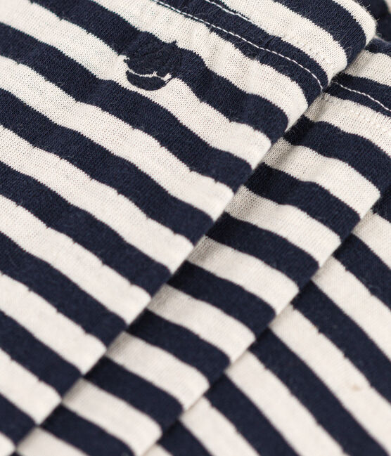 Girls' tube knit leggings SMOKING blue/MARSHMALLOW white