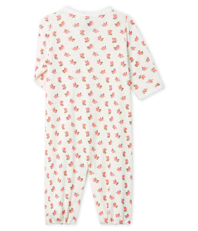 Babies' Ribbed Jumpsuit/Sleeping Bag white/pink/multicolor