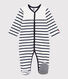 Striped Velour Sleepsuit