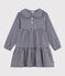 Children's long-sleeved checked flannel dress SOIR blue/MILK