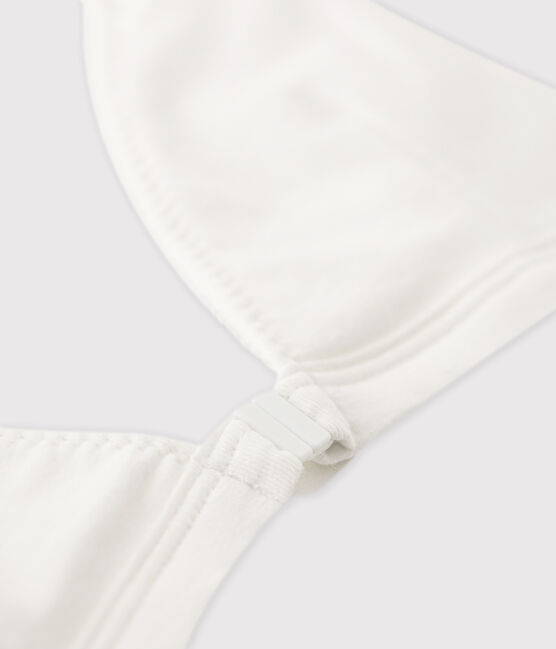 White Front Opening Organic Cotton and Elastane Bra ECUME white