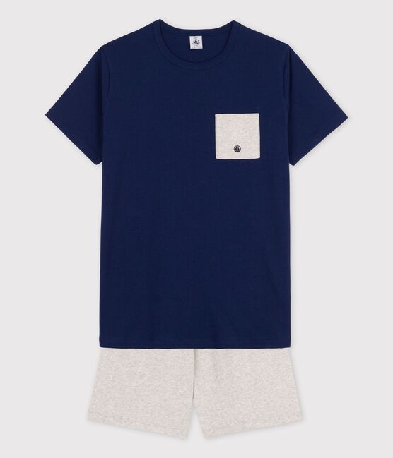 Boys' Midnight Blue Organic Cotton Short Pyjamas MEDIEVAL blue/BELUGA grey