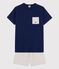 Boys' Midnight Blue Organic Cotton Short Pyjamas MEDIEVAL blue/BELUGA grey