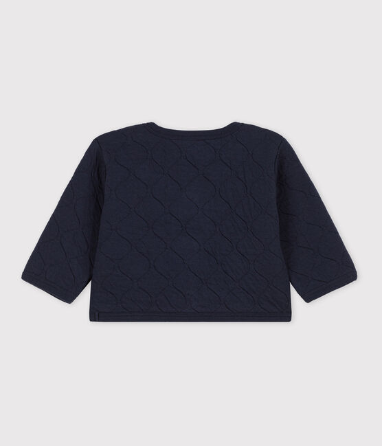 Babies' Quilted Tube Knit Cardigan SMOKING blue