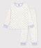 Children's velour pyjamas with hearts white/multicolor