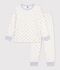 Children's velour pyjamas with hearts white/multicolor
