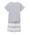 Boy's two-fabric shortie pyjamas POUSSIERE grey/LAIT white