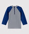 Babies' UV-Resistant Recycled T-Shirt MEDIEVAL blue/MARSHMALLOW white