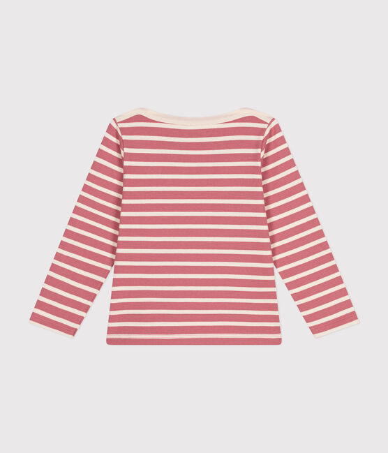 Iconic Breton top in cotton for girls or boys ROSEWOOD pink/AVALANCHE