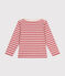 Iconic Breton top in cotton for girls or boys ROSEWOOD pink/AVALANCHE