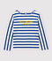 Women's Fine Breton Top. MARSHMALLOW white/SURF blue