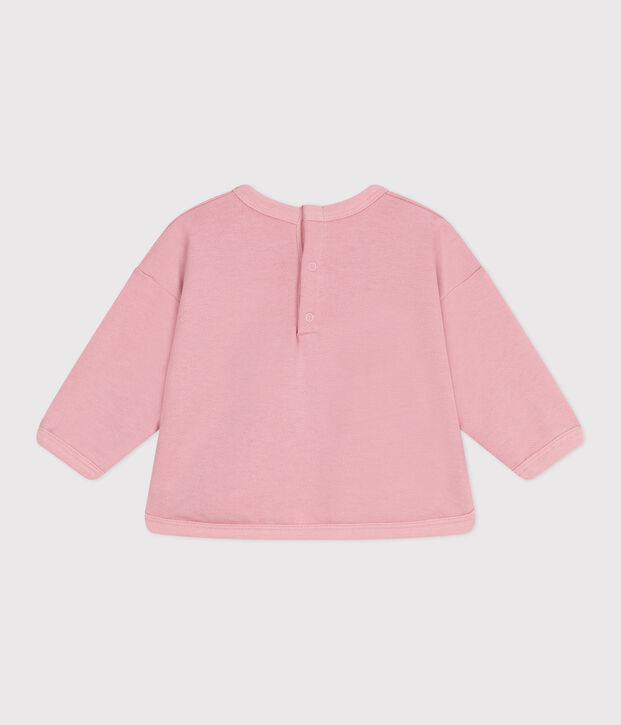 Plain cotton baby sweatshirt pink