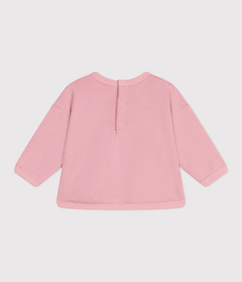 Plain cotton baby sweatshirt pink