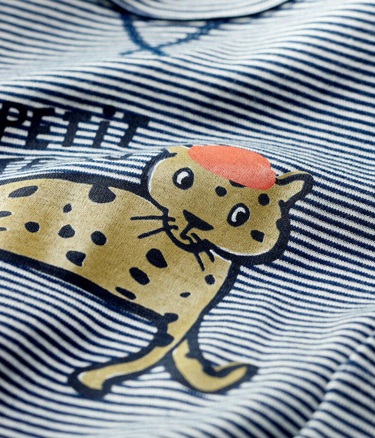 Babies' Cotton T-Shirt blue/white