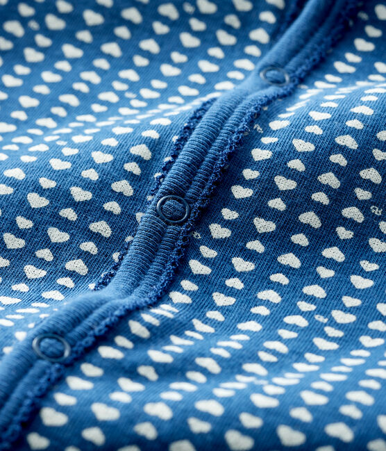 Baby Girls' Blue Tube Knit Sleepsuit MAJOR blue/ECUME white