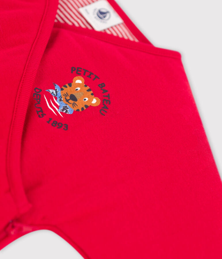 Babies' Organic Cotton Jumpsuit. red