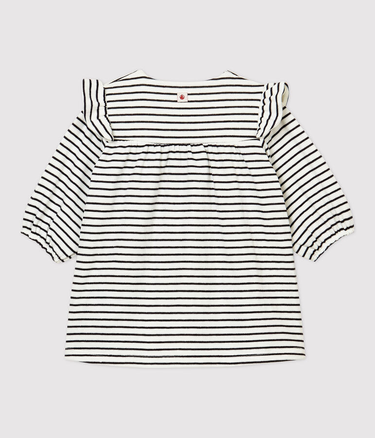 Baby Girls' Striped Organic Cotton Dress white/blue