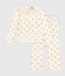 Children's golden heart-print velour pyjamas MILK /DORE