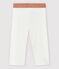 Girls' Jersey Cropped Lycra Leggings MARSHMALLOW white