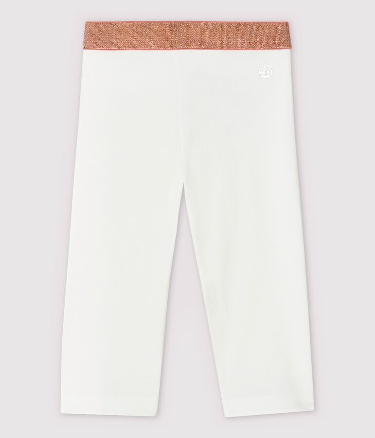 Girls' Jersey Cropped Lycra Leggings white