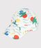 Children's cotton cap with a palm tree print Ecru/multicolor