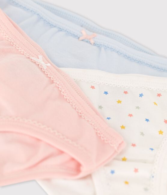 Girls' Mini Star Patterned Organic Cotton Briefs - 3-Pack variante 1