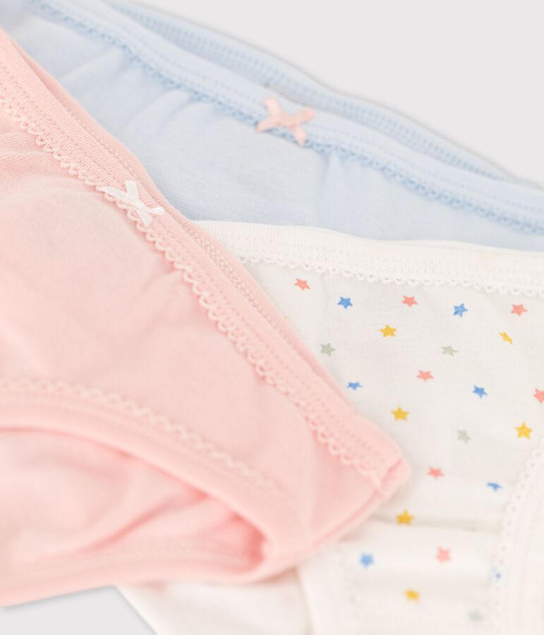 Girls' Mini Star Patterned Organic Cotton Briefs - 3-Pack multicolor