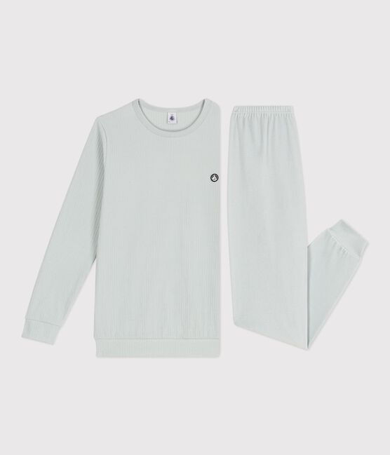 Children's plain velour pyjamas CO2 blue