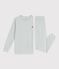 Children's plain velour pyjamas blue