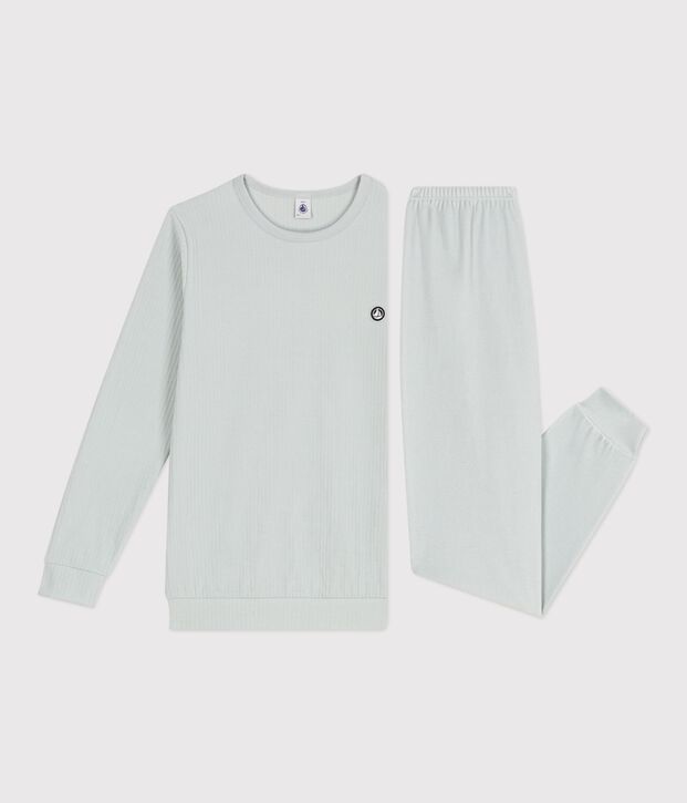 Children's plain velour pyjamas blue