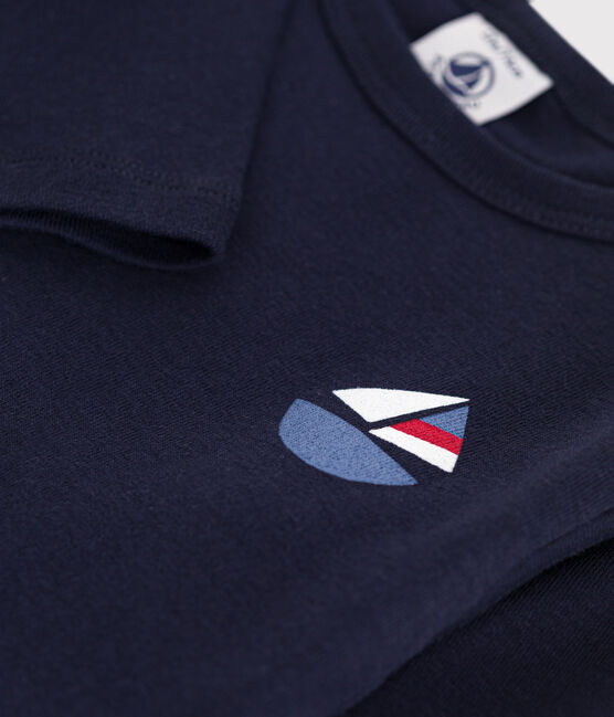 Babies' long-sleeved cotton T-Shirt SMOKING blue
