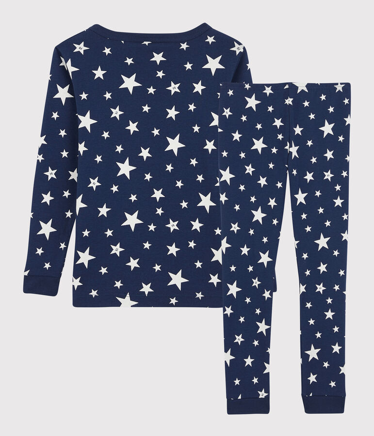 Boys' Snugfit Starry Cotton Pyjamas blue/white