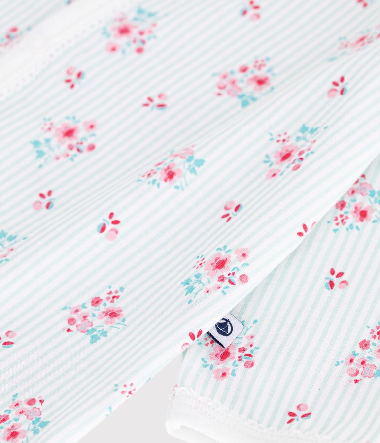 Babies' floral print cotton pyjamas white/multicolor