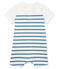 Baby Boys' Short-Sleeved Playsuit MARSHMALLOW white/FONTAINE blue