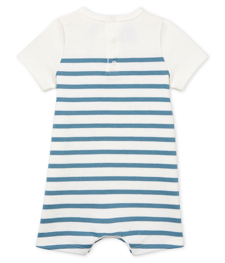 Baby Boys' Short-Sleeved Playsuit white/blue