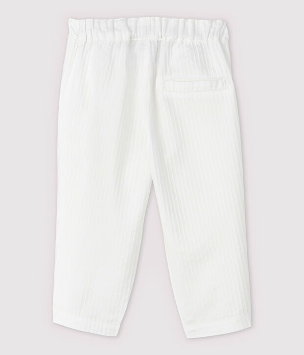 Baby Boys' Stripy Poplin Smart Trousers white