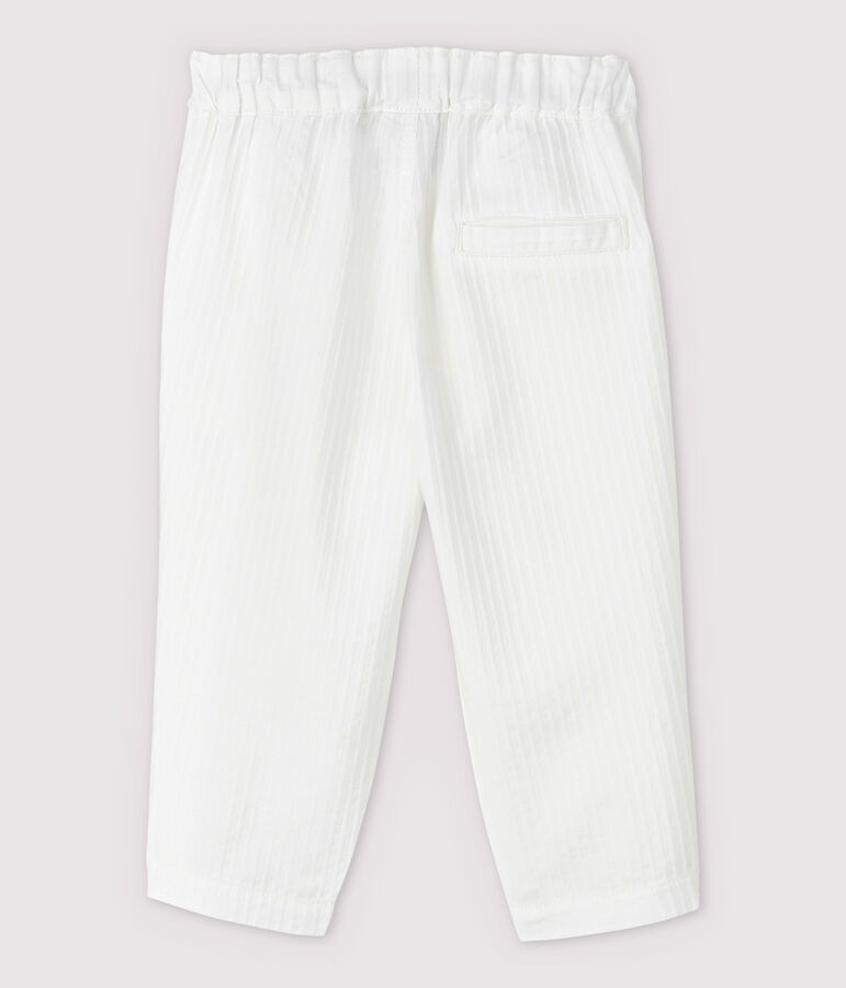 Baby Boys' Stripy Poplin Smart Trousers MARSHMALLOW white