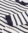 Babies' Thick Jersey Stripy Breton Jumpsuit MARSHMALLOW white/SMOKING blue