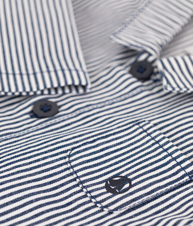 Babies' Striped Cotton Jumpsuit blue/white