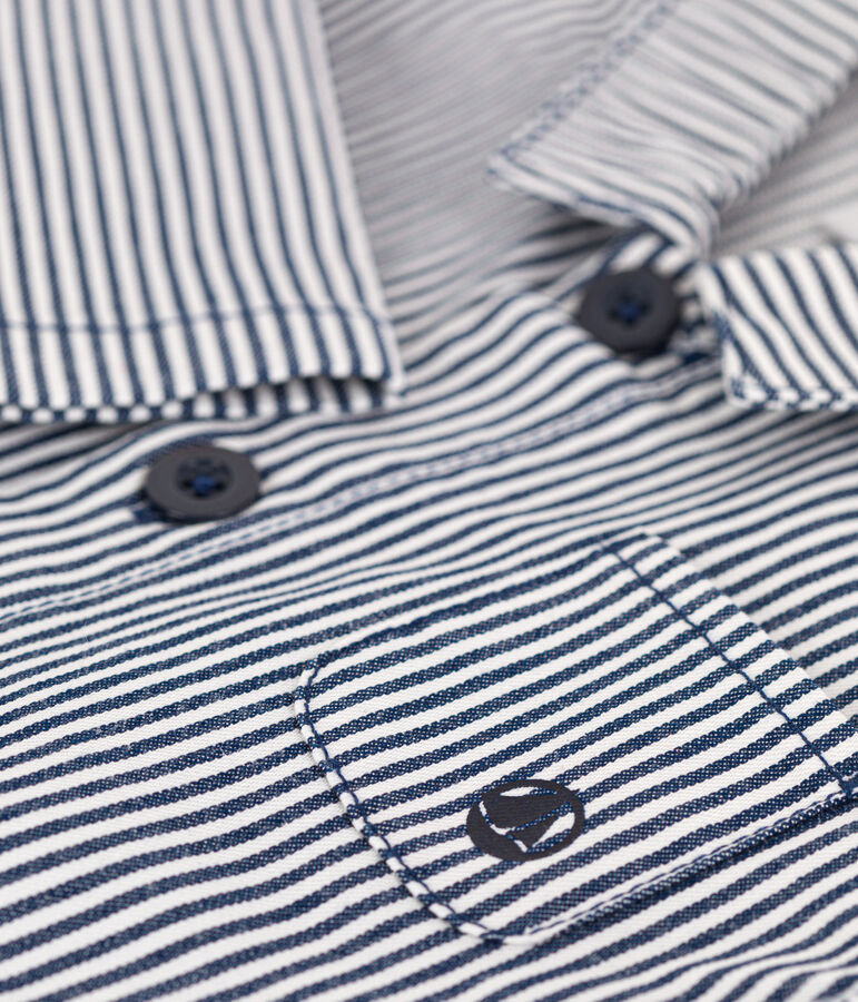 Babies' Striped Cotton Jumpsuit blue/white