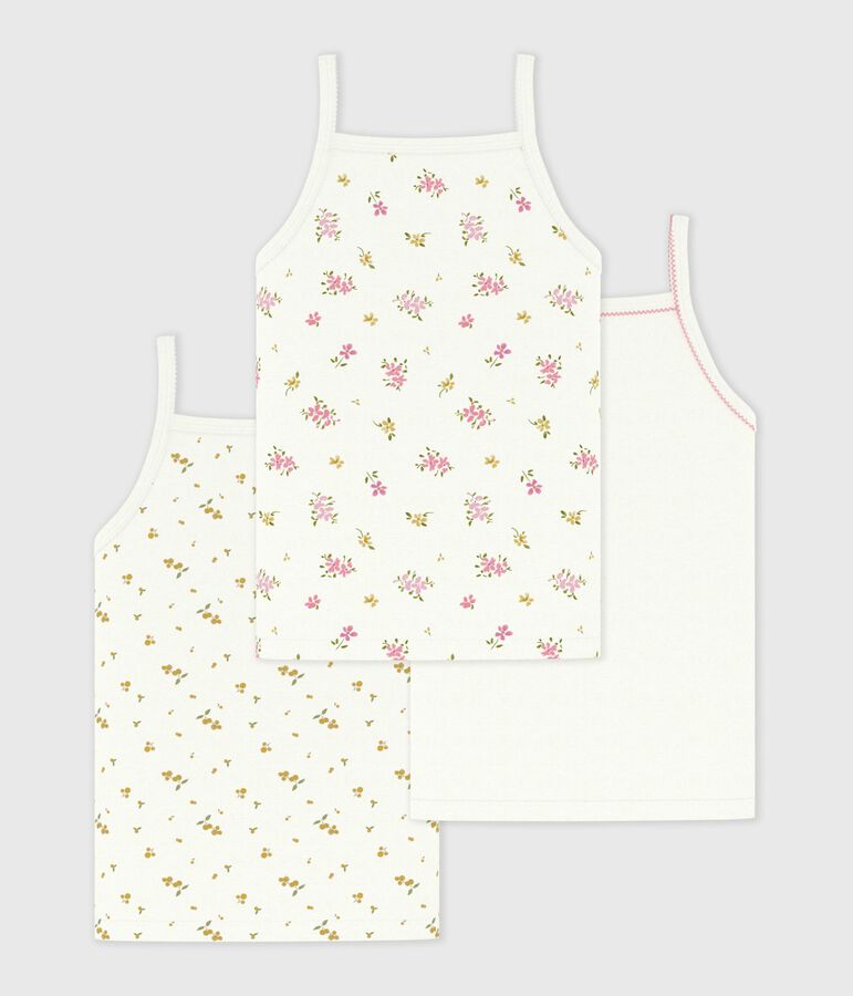 Pack of children's floral print cotton tank tops multicolor
