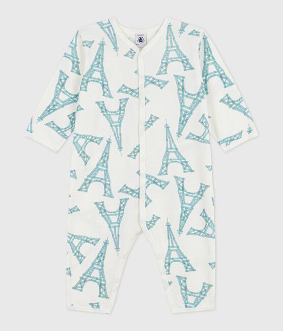 Babies' Eiffel Tower print footless cotton pyjama suit MARSHMALLOW /MIMI
