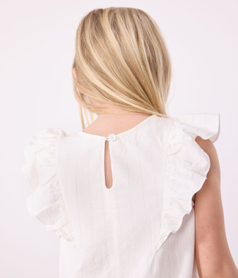 Children's short-sleeved cotton dress white/grey